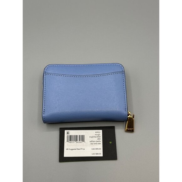 Kate Spade Morgan Kingfisher Saffiano Leather Zip Card Case Wallet K8920 *READ* - Picture 2 of 14